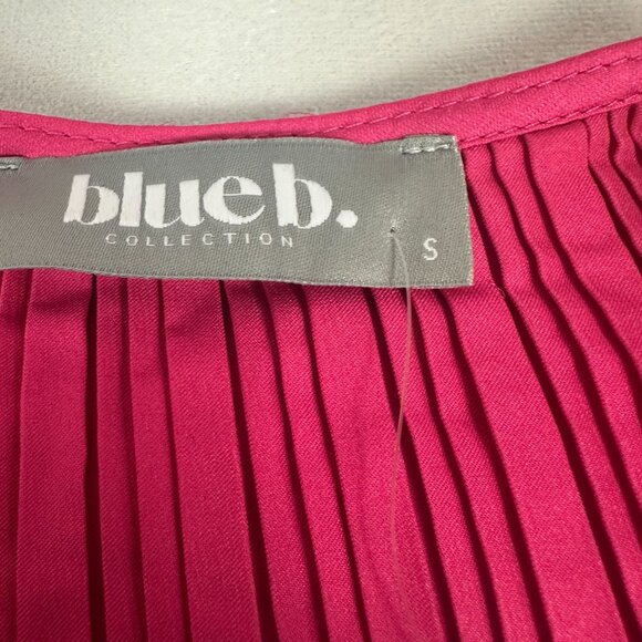 Blue b Collection Hot Pink Pleated Long Sleeve Top With Drawstring Waist Size S - Picture 5 of 8